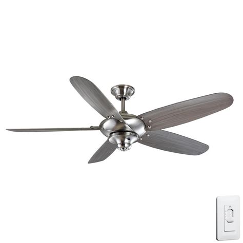 Hampton Bay Florentine IV 56 in. Indoor Brushed Nickel Ceiling Fan with Wall Control-AC299-BN ...