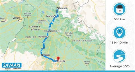 Manali to Delhi by Road - Distance, Time, Routes & More