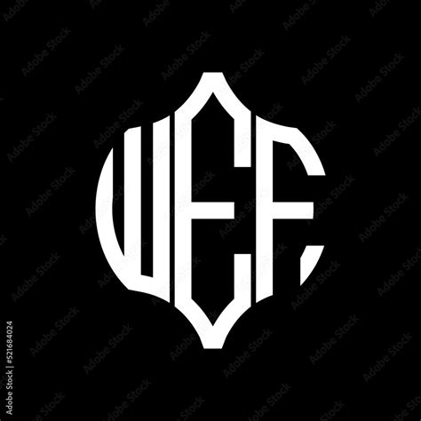 WEF letter logo. WEF best black background vector image. WEF Monogram ...