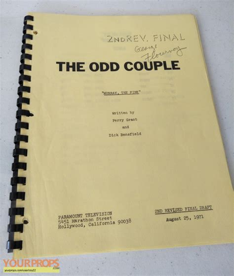 The Odd Couple Script