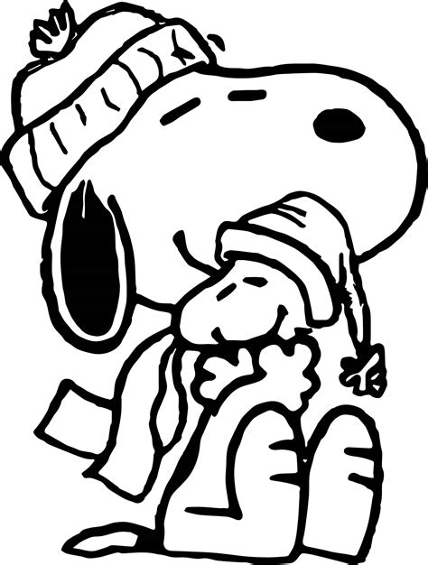 Snoopy And Woodstock Christmas Coloring Pages