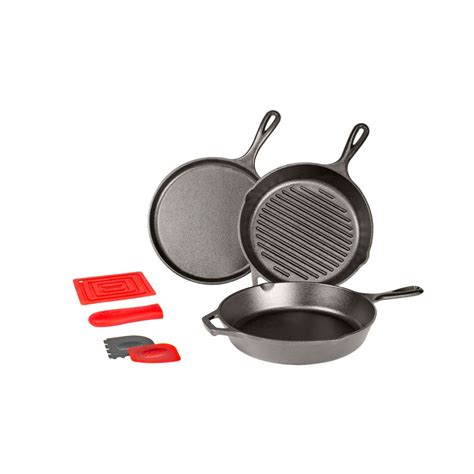 Lodge Pre-Seasoned Cast Iron 6 Piece Cookware Set, L6SPA41 - Walmart ...