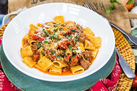 Mezzi Rigatoni with Spicy Sausage Ragu | Sausage ragu, Rigatoni, Pasta recipes