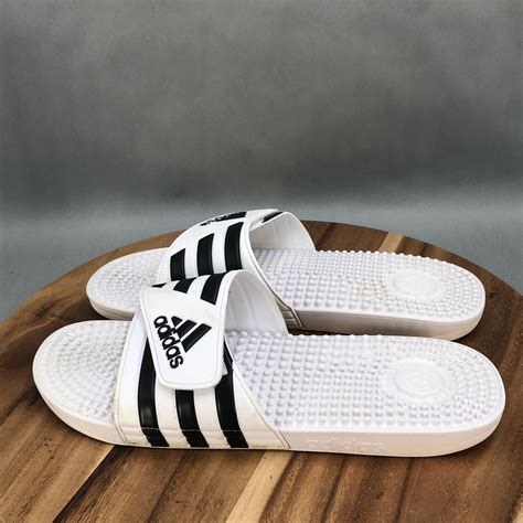 Adidas Adissage Slide Sandals Mens 14 White Black Com… - Gem