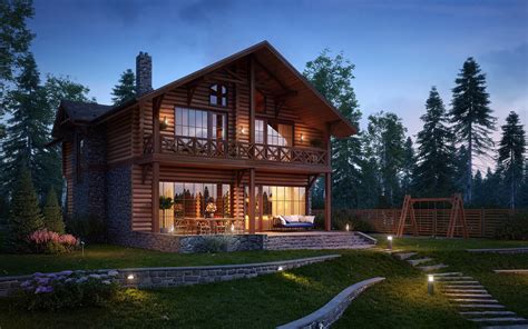 Wooden house on Behance