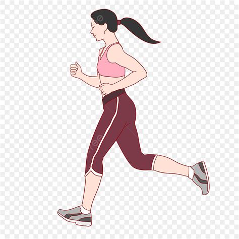 Morning Run PNG Image, Morning Run Workout Girl Illustration, Exercise ...