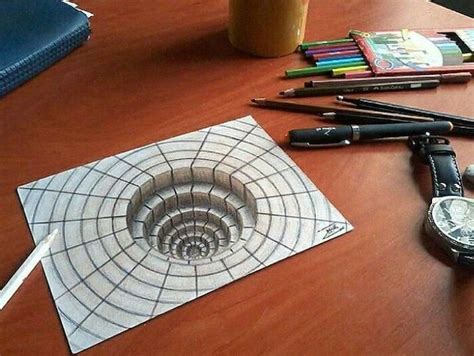 @mgmg #ilusionesópticas By Domi ♡ 3d Pencil Drawings, 3d Art Drawing, Geometric Drawing, Art ...