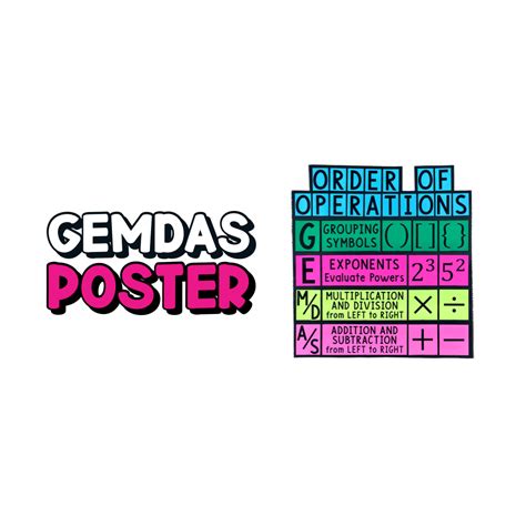 My Math Resources - GEMDAS Order of Operations Bulletin Board Poster