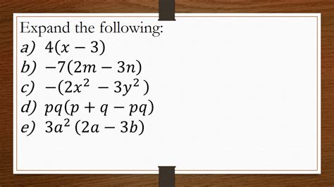 Math 9: Chapter 4: ALGEBRAIC MANIPULATION