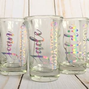 Personalized Shot Glasses, Bachelorette Party, Custom Shot Glasses, Bridal Party Gift, Birthday ...