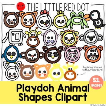 Playdoh Animal Shapes Clipart by The Little Red Dot | TPT