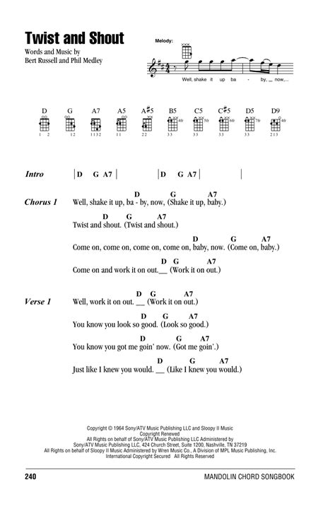 Twist And Shout by The Beatles - Mandolin Chords/Lyrics - Guitar Instructor