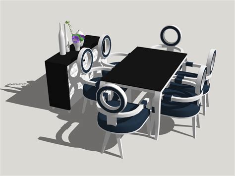 Contemporary Dining Room Idea SketchUp 3D Model .skp File Download ...