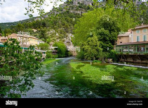 South of France, view on small touristic Provencal town of poet ...