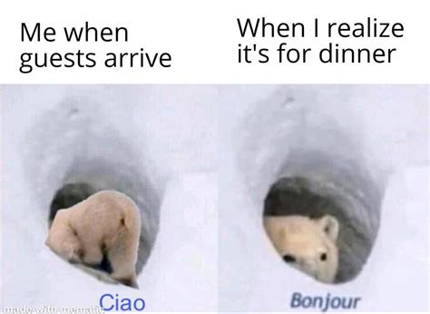 Polar bear leaving and saying bonjour : r/MemeTemplatesOfficial