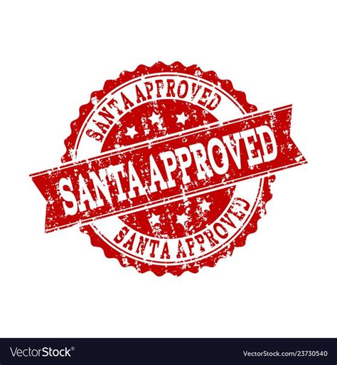 Red grunge santa approved stamp seal watermark vector image on ...