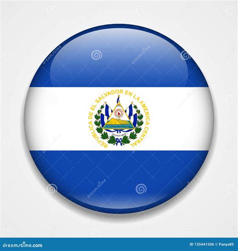 Bandera De El Salvador Insignia Brillante Redonda Ilustración del Vector - Ilustración de ...