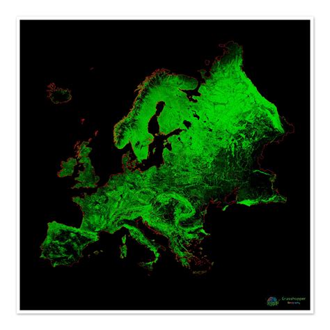 Europe - Forest cover map - Fine Art Print – Grasshopper Geography