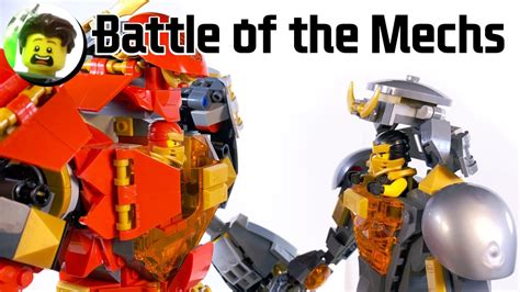 LEGO Fire Stone Mech v. Mini Earth Mech from Ninjago: Master of the Mountain - YouTube