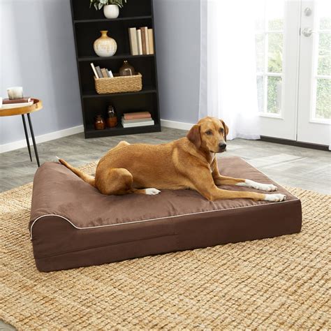 KOPEKS Orthopedic Pillow Dog Bed w/Removable Cover, Brown, X-Large - Chewy.com