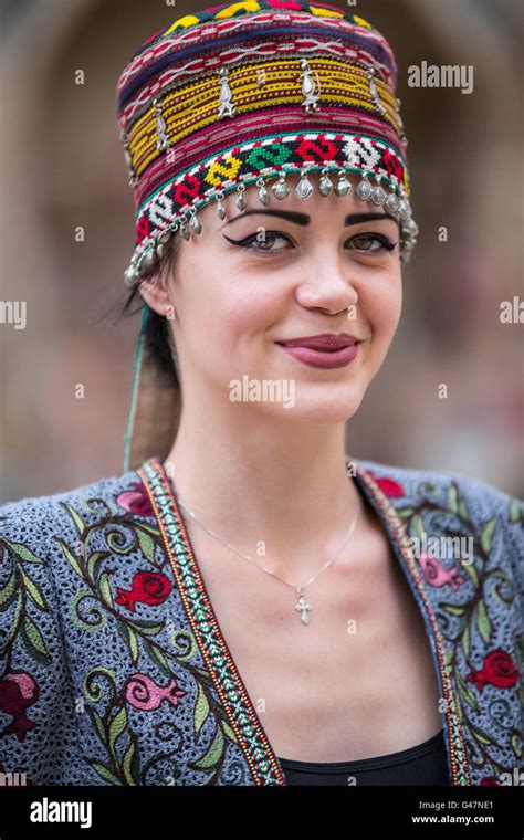 A model from Uzbekistan presents the traditional uzbek hats and Stock Photo: 105891353 - Alamy