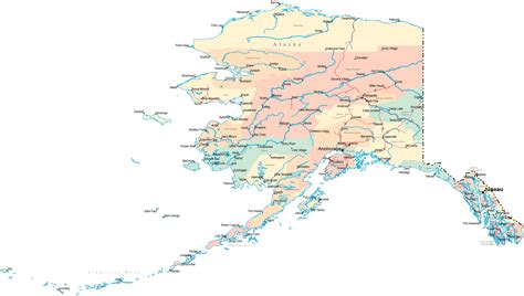 Map of Alaska with Cities | Town | Road | River | United States Maps