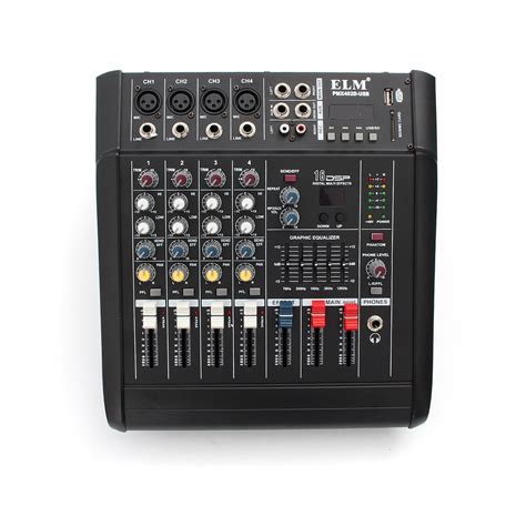 Pmx402d-usb 4 channel professional powered dj mixer power mixing amplifier amp usb Sale ...