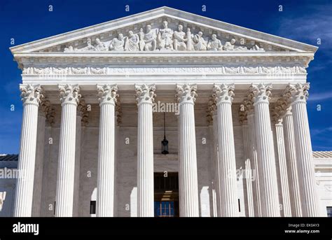 White Columns US Supreme Court Capitol Hill Statues Washington DC Stock Photo - Alamy