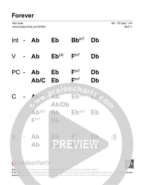 Forever (Live) Free Chords PDF (Kari Jobe) - PraiseCharts