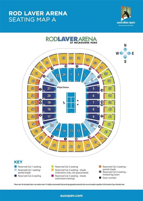 Rod laver arena map Australian open - Map of rod laver arena for Australian open (Australia and ...