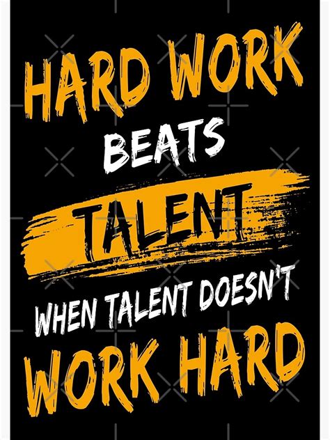 "Hard Work Beats Talent Gym Quote" Poster for Sale by kleynard | Redbubble