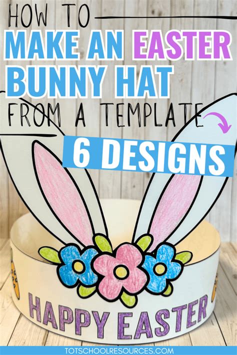 Easter Bunny Hat Craft {Printable Hat Templates} - totschoolresources.com