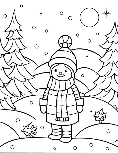 50 Winter Coloring Pages: Free Sheets for Kids