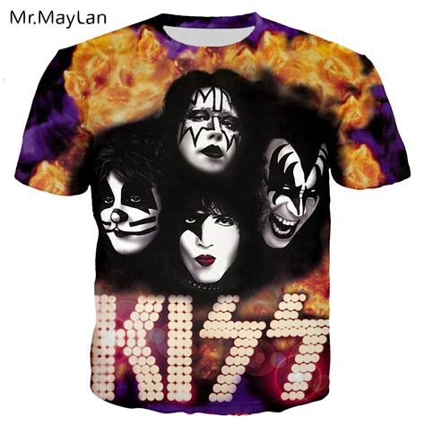 Kiss Band 3D Print T shirt Tees Men/Women Hard Heavy Metal Rock ...