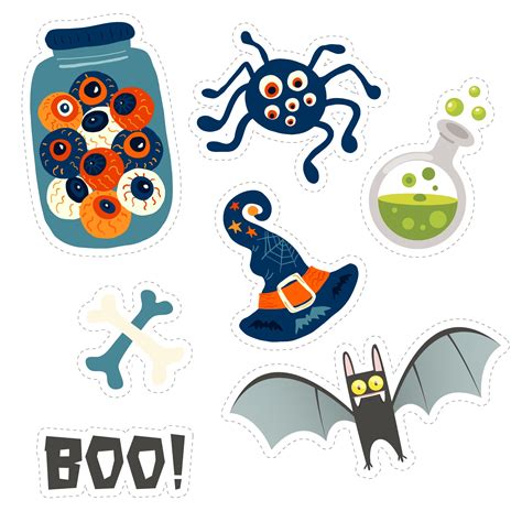 Halloween Stickers - 15 Free PDF Printables | Printablee