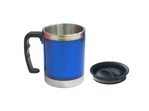 Blue Travel Mug With Stainless Steel Liner - 350ml only £3.32