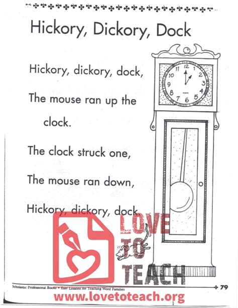 Hickory Dickory Dock | LoveToTeach.org