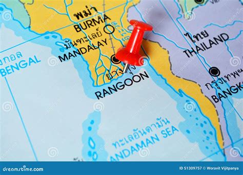 Rangoon map stock image. Image of push, city, atlas, asia - 51309757