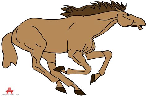 Running horse clipart in color