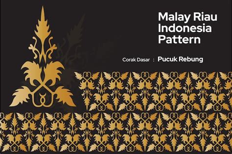 Premium Vector | Pattern Malay Riau Batik Songket Tenun, Weaving Corak Motif Pucuk Rebung ...