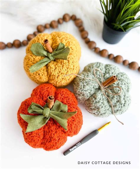 Crochet Pumpkin Pattern (Easy to Make!) - Daisy Cottage Designs