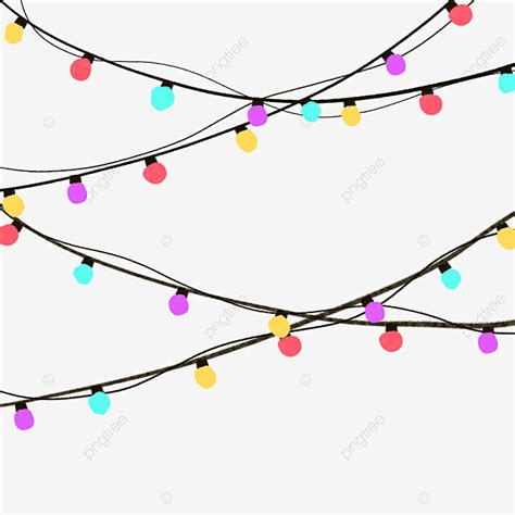 Lamp Light Clipart Vector, Christmas Light Lamp With Hand Draw Doodle Style And Colorfull ...