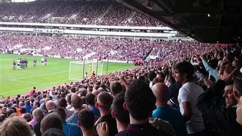 West Ham fan takes Spurs free kick - Tottenham away fans - YouTube