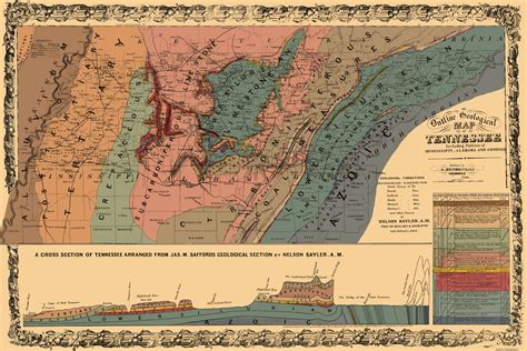 Tennessee Outline Geographical - Mendenhall 1866 - 23 x 34.46 - Walmart.com - Walmart.com