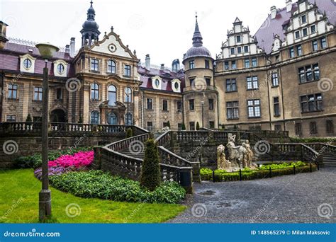 Moszna Castle Located in a Moszna Village Stock Image - Image of facade ...