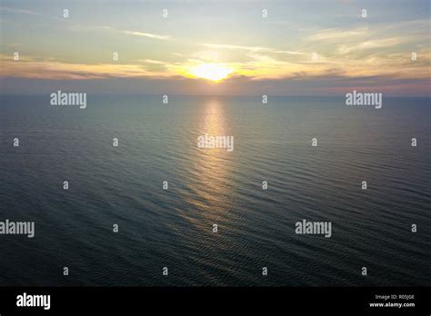 Aerial View of Sunset in a beach Stock Photo - Alamy