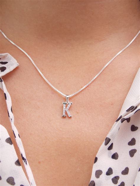 Initial K Necklace Letter K Letter K Necklace Monogram K | Etsy