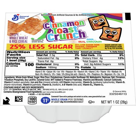 Cinnamon Toast Crunch Nutrition Facts Label - Home Alqu