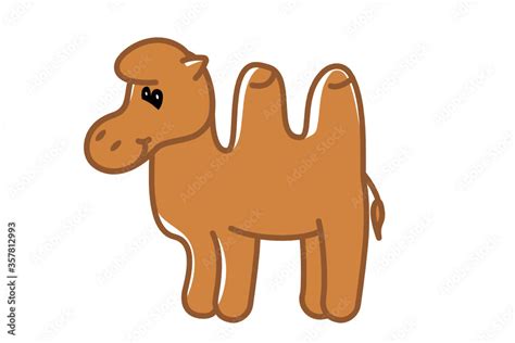 Bactrian camel vector cartoon on white Stock Vector | Adobe Stock