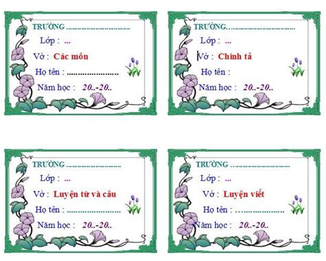 Mẫu Nhãn Vở đẹp Trên Word Cho Học Sinh Và Giáo Viên